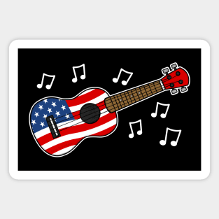 4th July Ukulele USA Flag Ukulelist Magnet